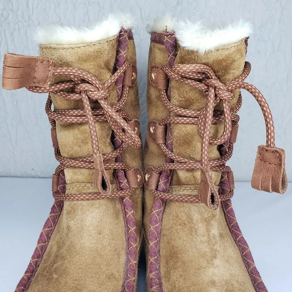 Cushe Clare Womens Size 7 Waterproof Technology Boots Lace Up Fur Lined